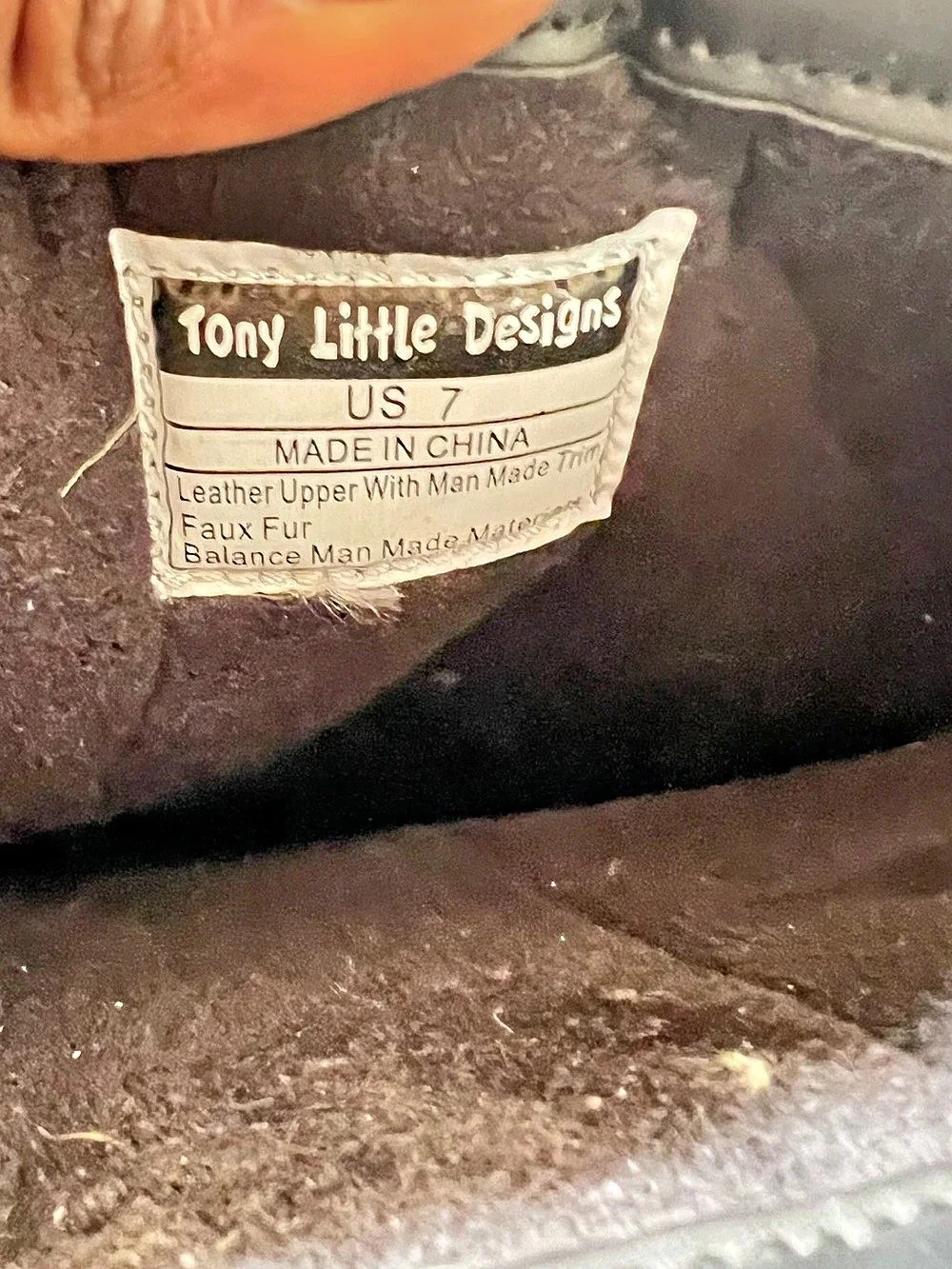 Tony Little Designs Faux Fur Winter Boots Black & Brown US 7